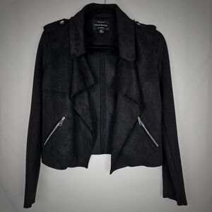 Haute Monde Women's Casual Faux Suede Moto Jacket.